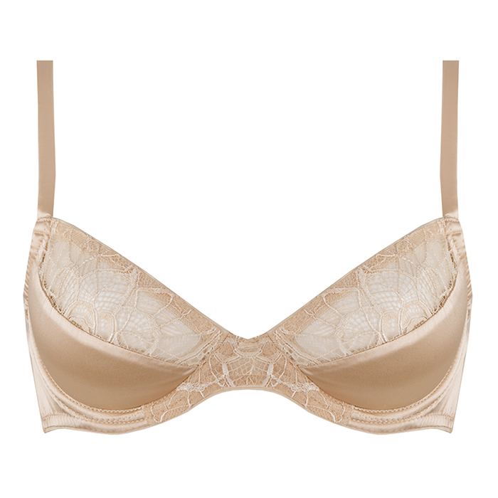 Buy A-GG Boudoir Collection Champagne Gold Lace Plunge Bra 34A